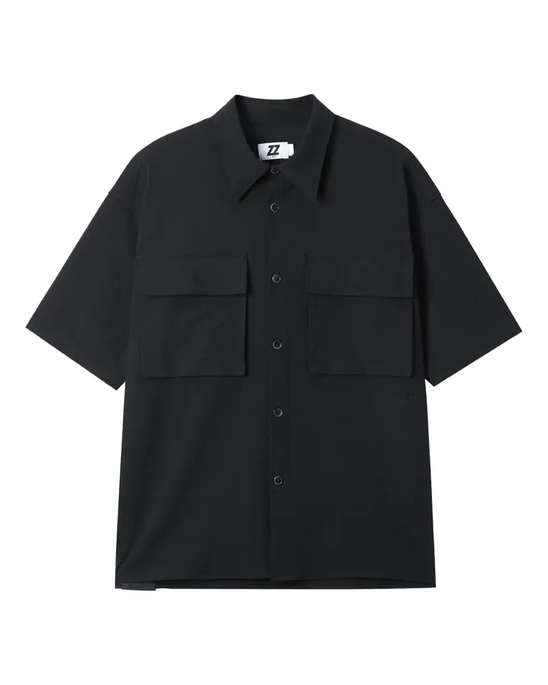 Izzue flap-pocket short -leeve shirt - Schwarz Schwarz