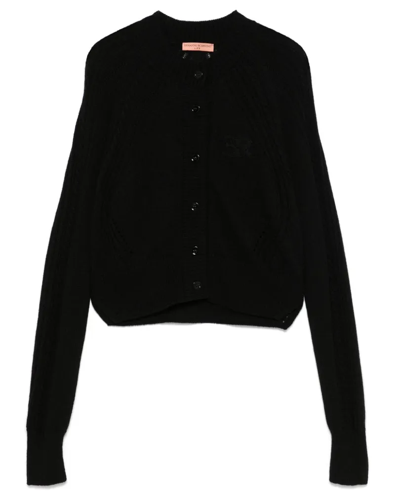 Ermanno Scervino Cardigan mit Logo-Stickerei Schwarz