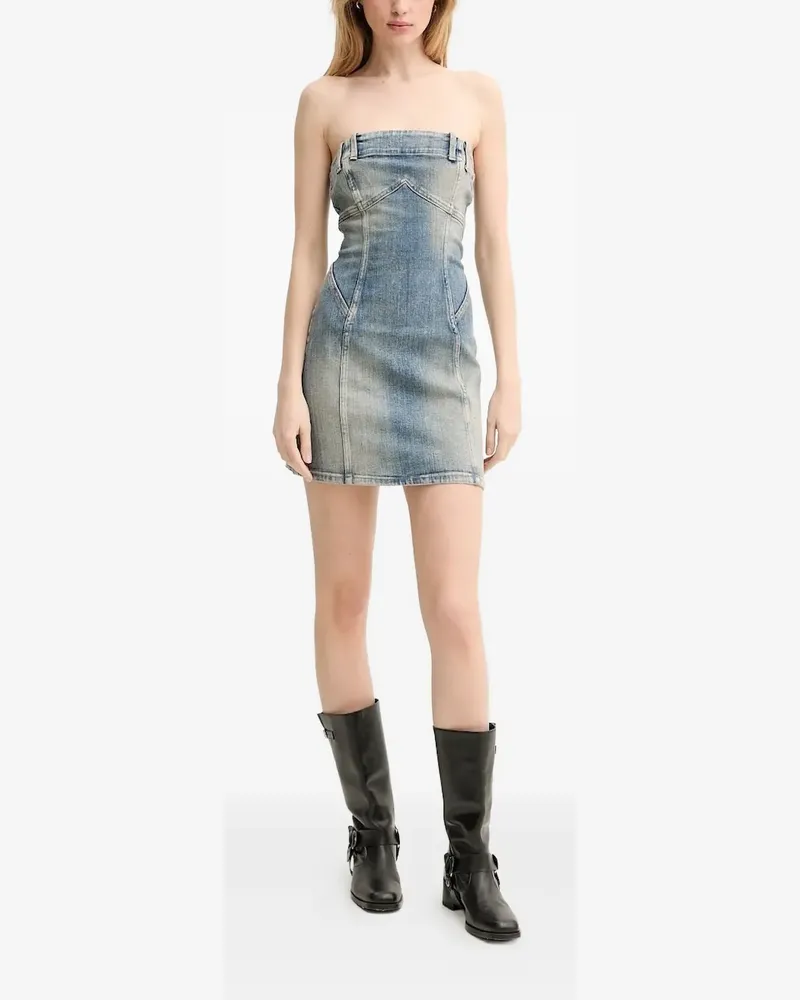 Miss Sixty Schulterfreies Jeanskleid - Blau Blau