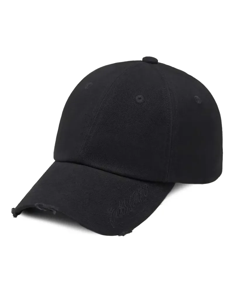 Études Studio distressed embroidered baseball cap - Schwarz Schwarz