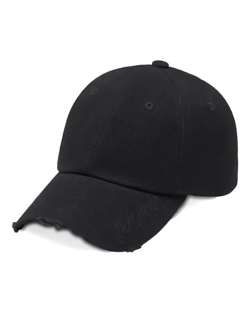 Études Studio distressed embroidered baseball cap - Schwarz Schwarz
