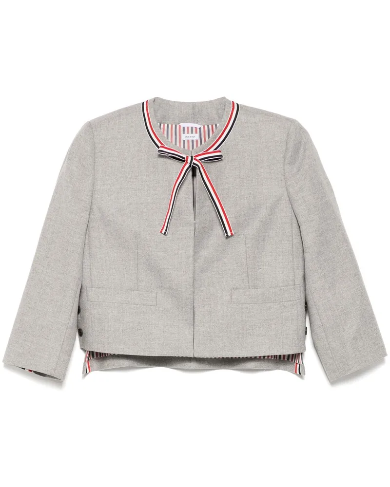 Thom Browne Cropped-Flanelljacke - Grau Grau