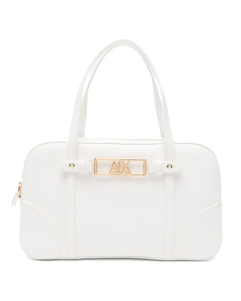 Armani Exchange logo-plaque tote bag - Weiß Weiß