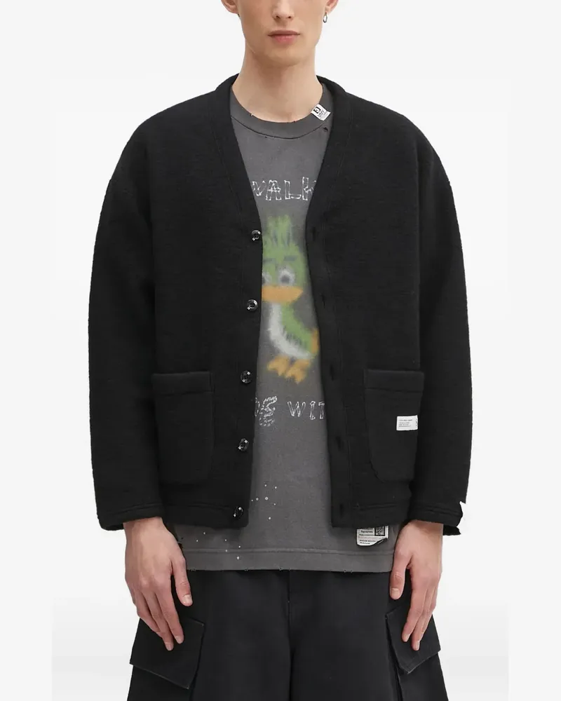 Neighborhood Cardigan mit aufgesetzter Tasche - Schwarz Schwarz
