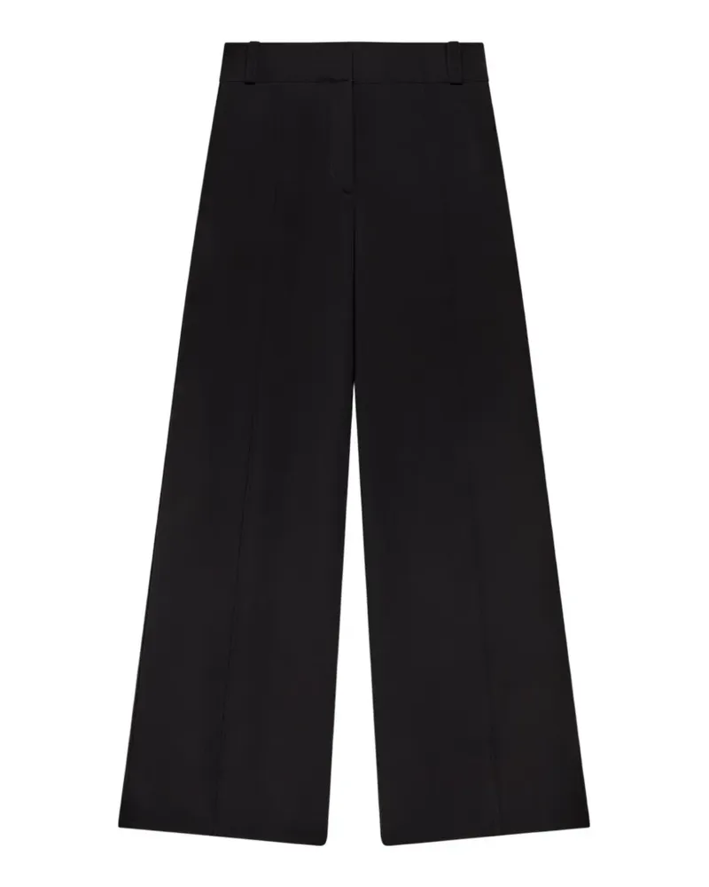 Another Tomorrow topstitched wide-leg trousers - Schwarz Schwarz