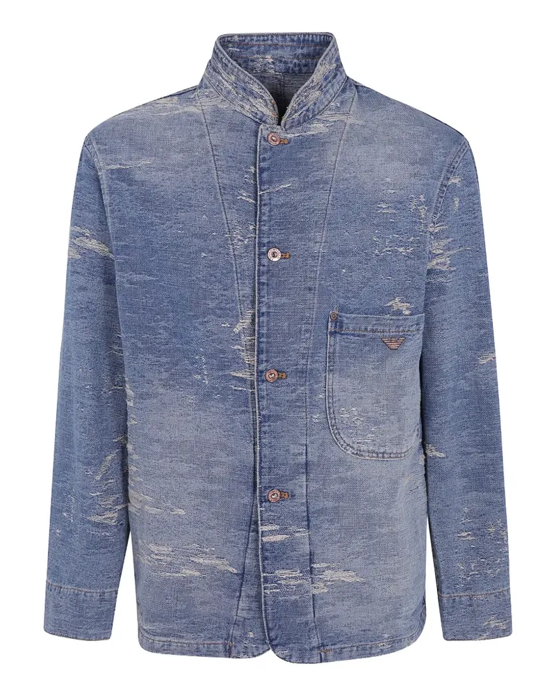 Emporio Armani distressed denim jacket - Blau Blau