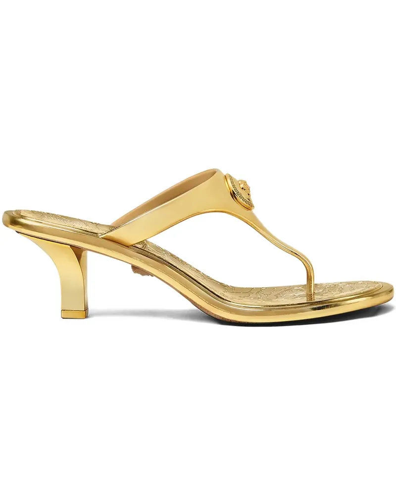 Versace Alia Mules im Metallic-Look 55mm - Gold Gold