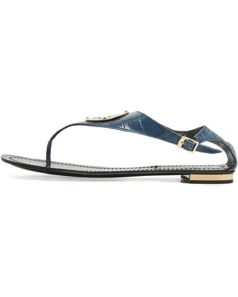 Roberto Cavalli croc-embossed logo sandals - Blau Blau