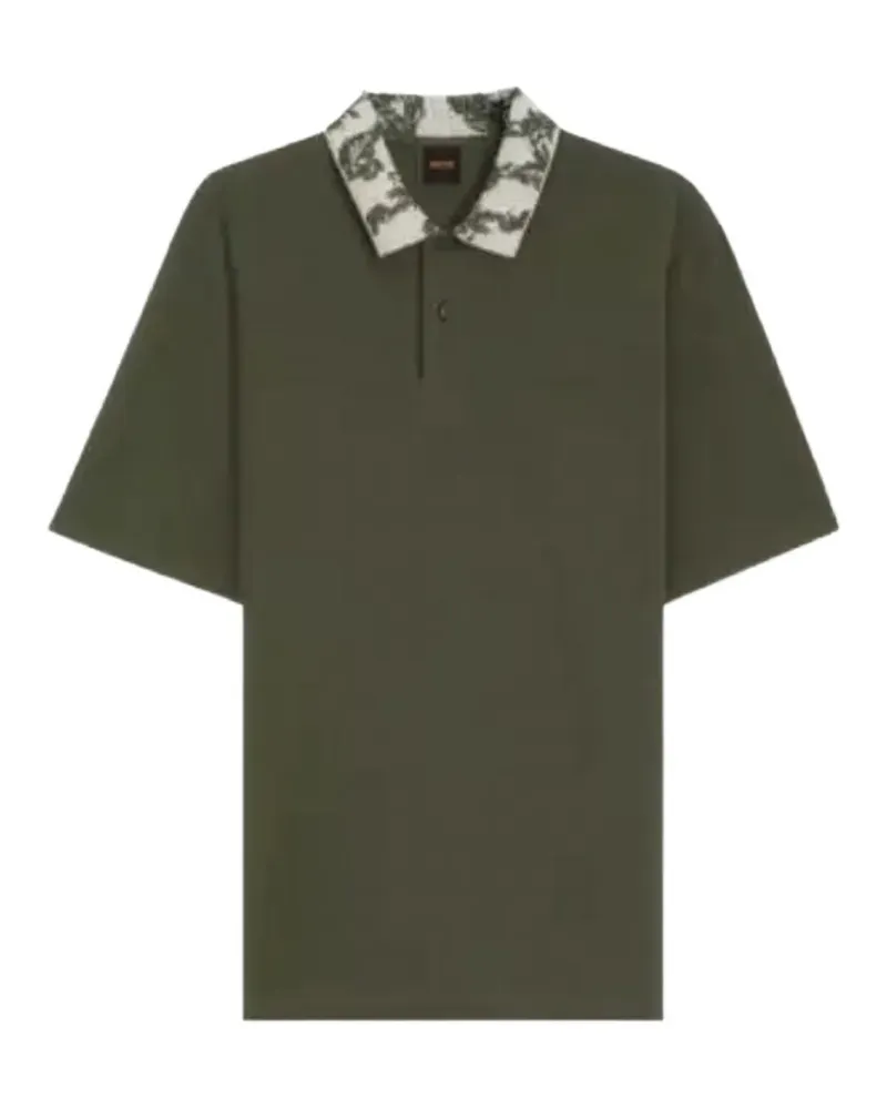 HUGO BOSS abstract-print polo shirt - Grün Grün