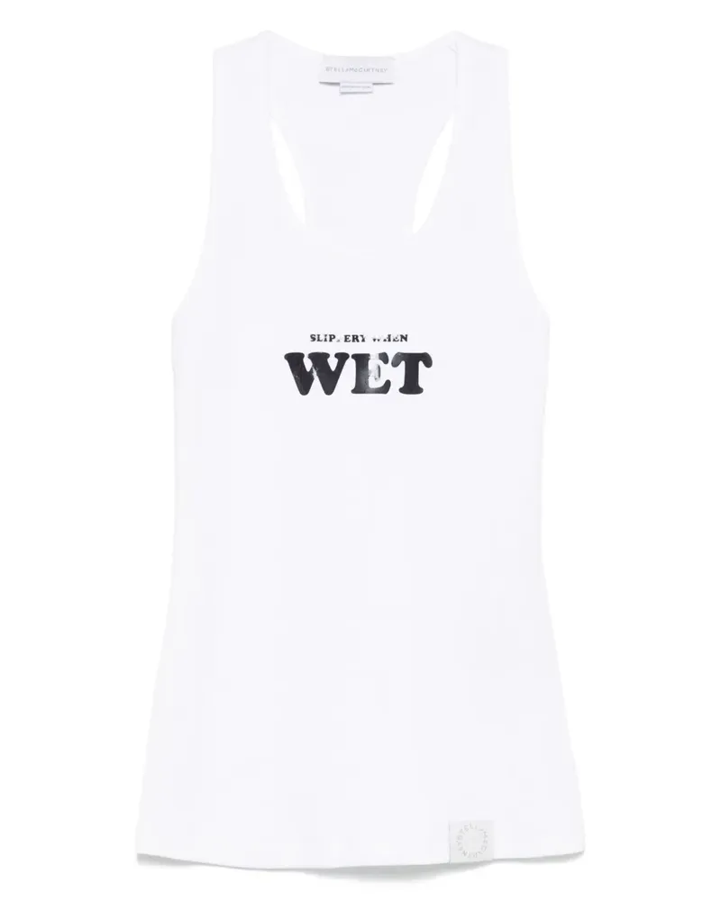 Stella McCartney Tanktop mit gummiertem Slogan-Print - Weiß Weiß
