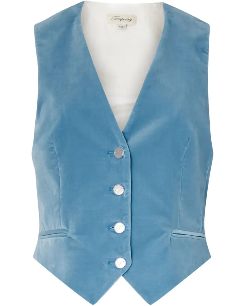 Temperley London Weste aus Samt - Blau Blau