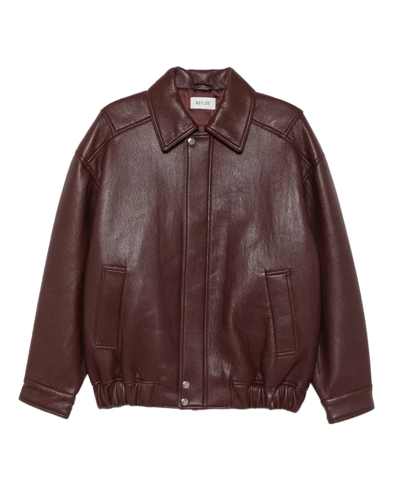 AGOLDE grained-effect zip-up jacket - Rot Rot