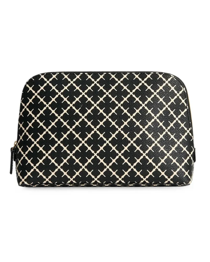 By Malene Birger medium Bae geometric-pattern makeup bag - Schwarz Schwarz