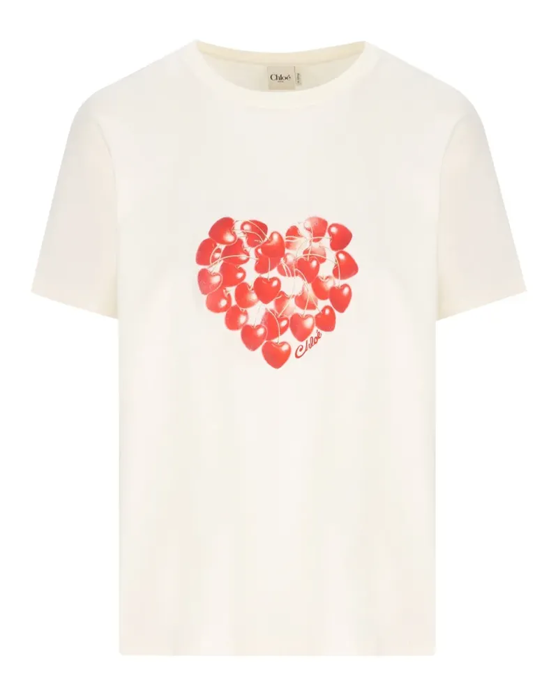 Chloé cherry-print T-shirt - Nude Nude