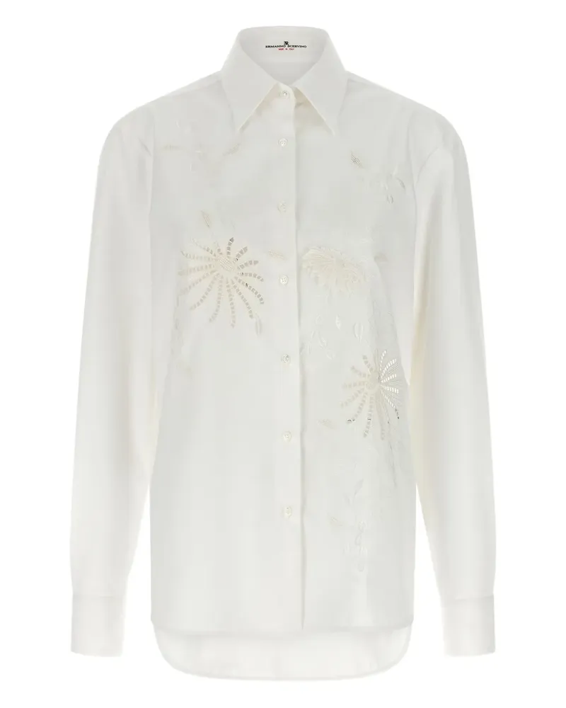 Ermanno Scervino embroidery-floral shirt - Weiß Weiß