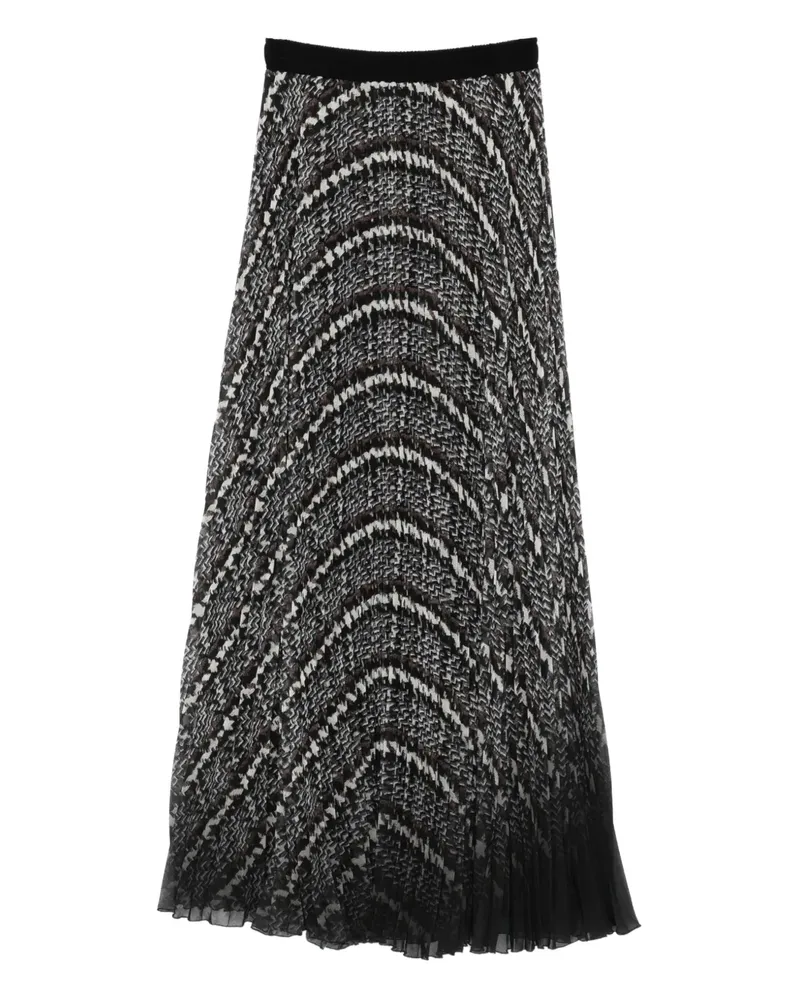Ermanno Scervino Gemusterter Faltenrock - Schwarz Schwarz