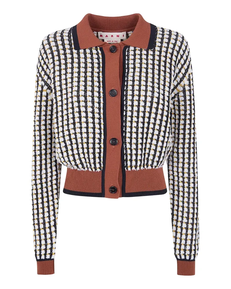 Marni Grid-Strick mit Kragen - Braun Braun
