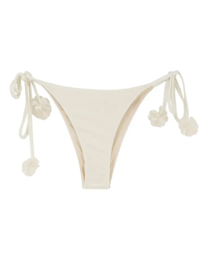 Pat Bo Sunstone floral-detail side-tie bikini briefs - Nude Nude