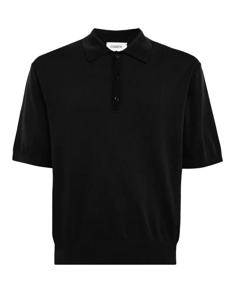 Laneus short-sleeve knitted polo shirt - Schwarz Schwarz