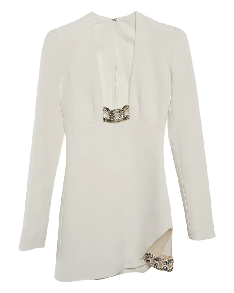 David Koma Verziertes Krepp-Minikleid - Weiß Weiß