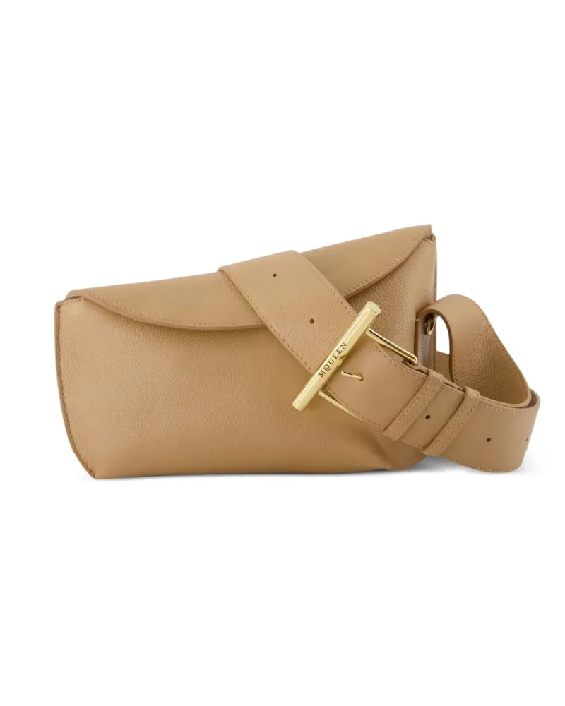 Alexander McQueen T-bar leather crossbody bag - Nude Nude