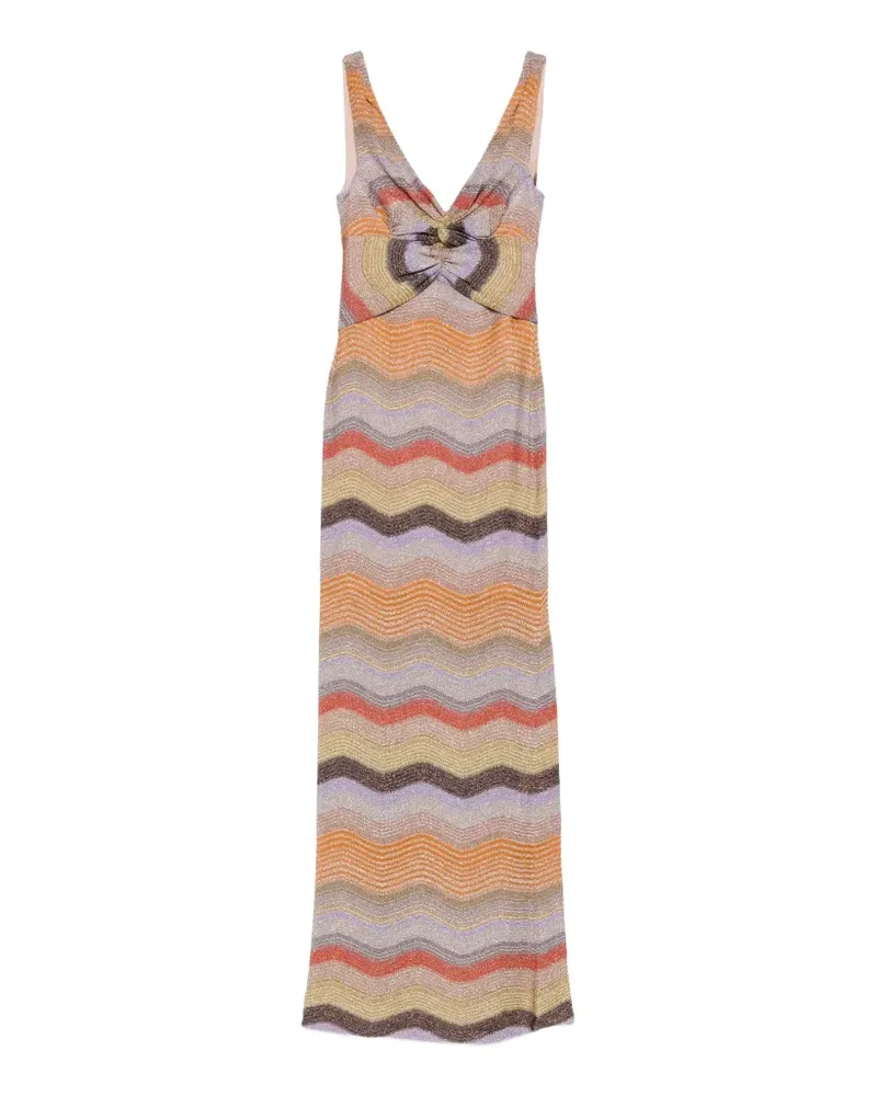 Missoni zigzag-knit twist-detail dress - Nude Nude