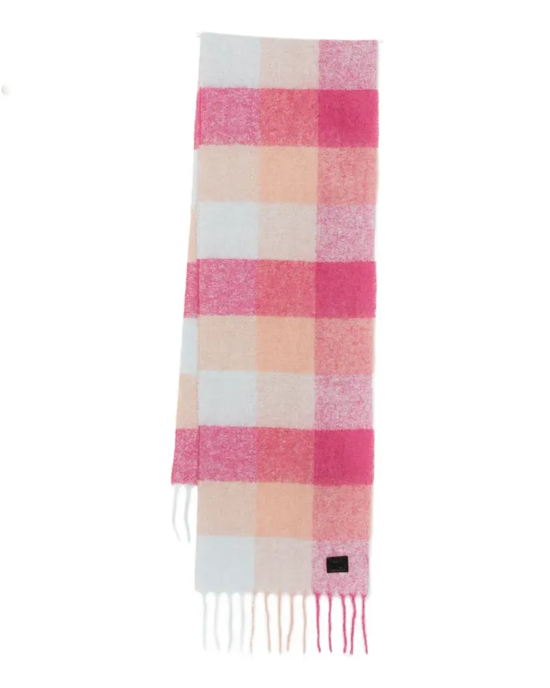 Paul Smith checked-pattern fringed scarf - Rosa Rosa