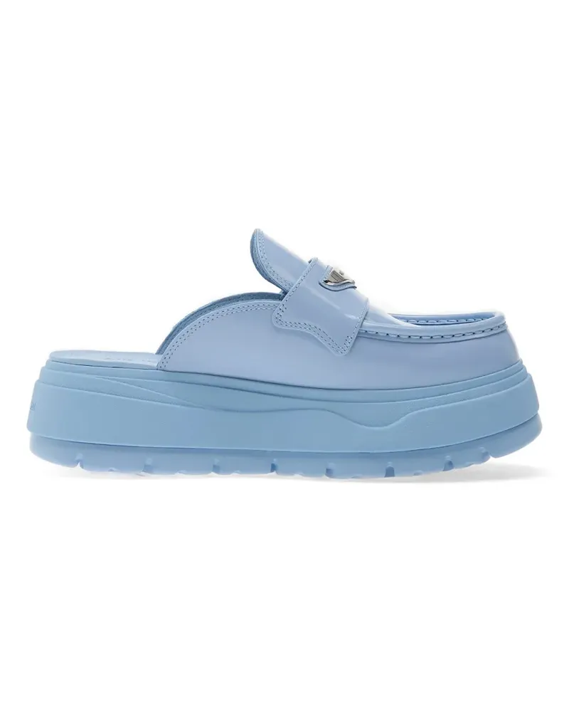 Jordan logo-plaque platform mules - Blau Blau