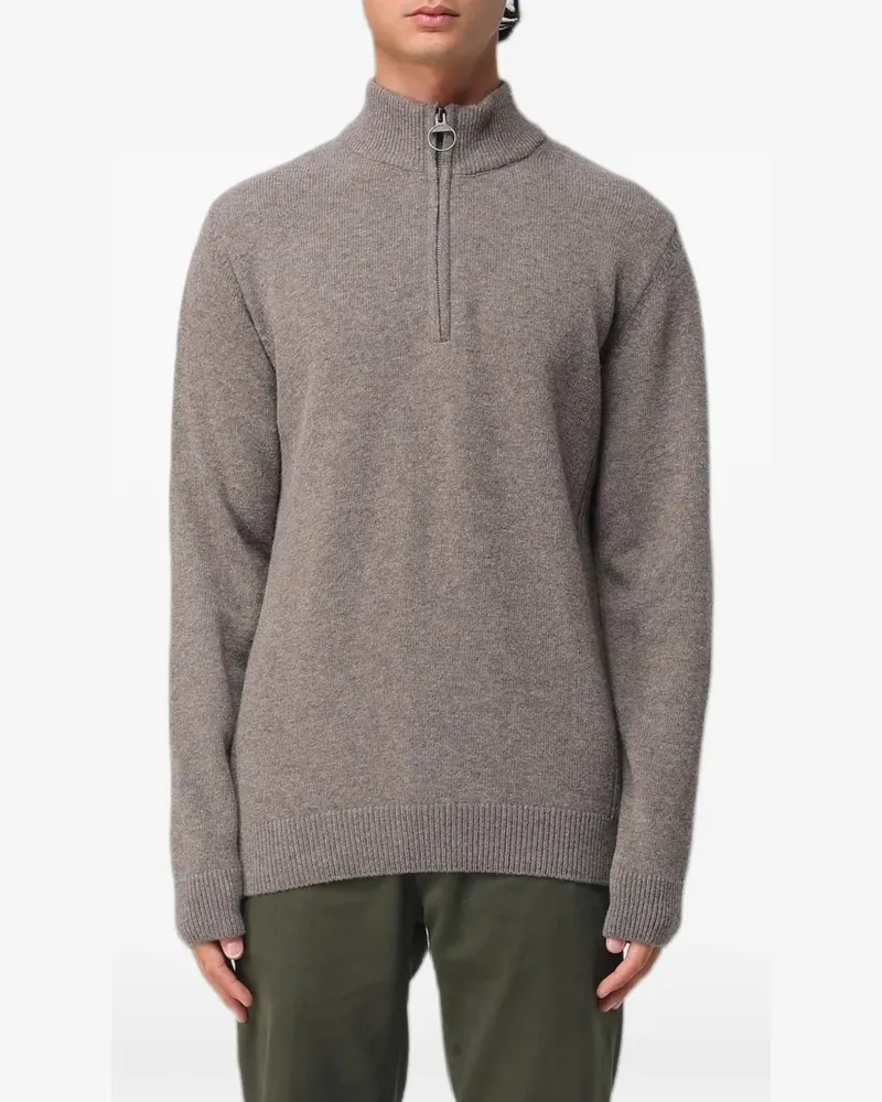 Barbour Half-Zip-Pullover mit Schottenkaro - Braun Braun