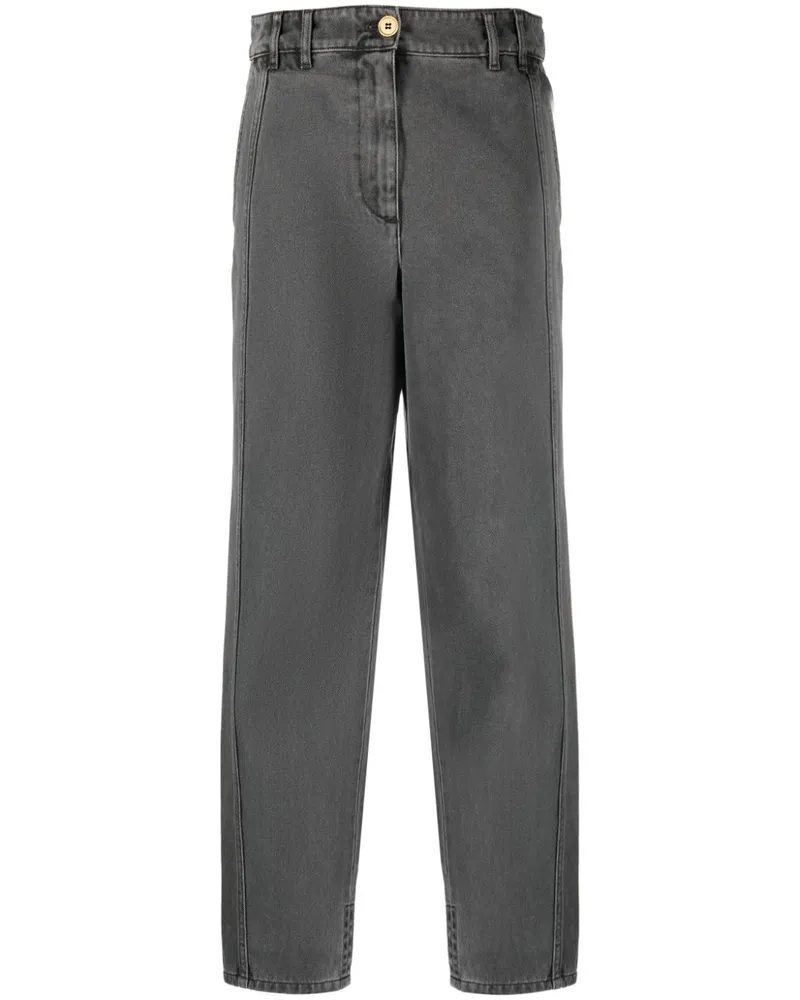 Patou Gerade Jeans mit Logo-Stickerei - Schwarz Schwarz