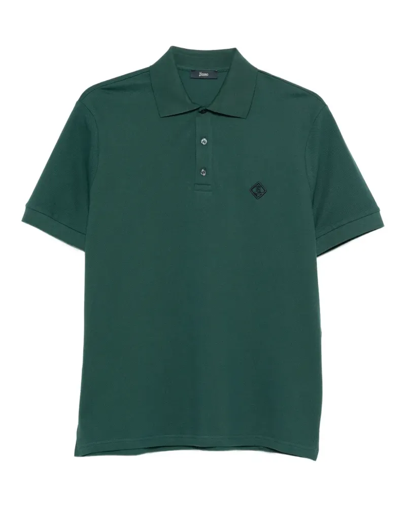 Herno Short sleeve logo polo shirt - Grün Grün
