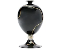 Runde Vase aus Keramik - Schwarz