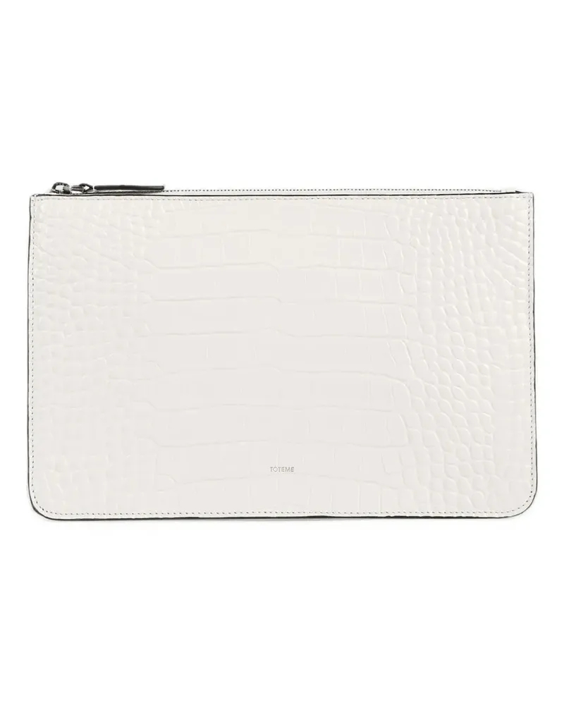 Totême Clutch in Kroko-Optik - Weiß Weiß