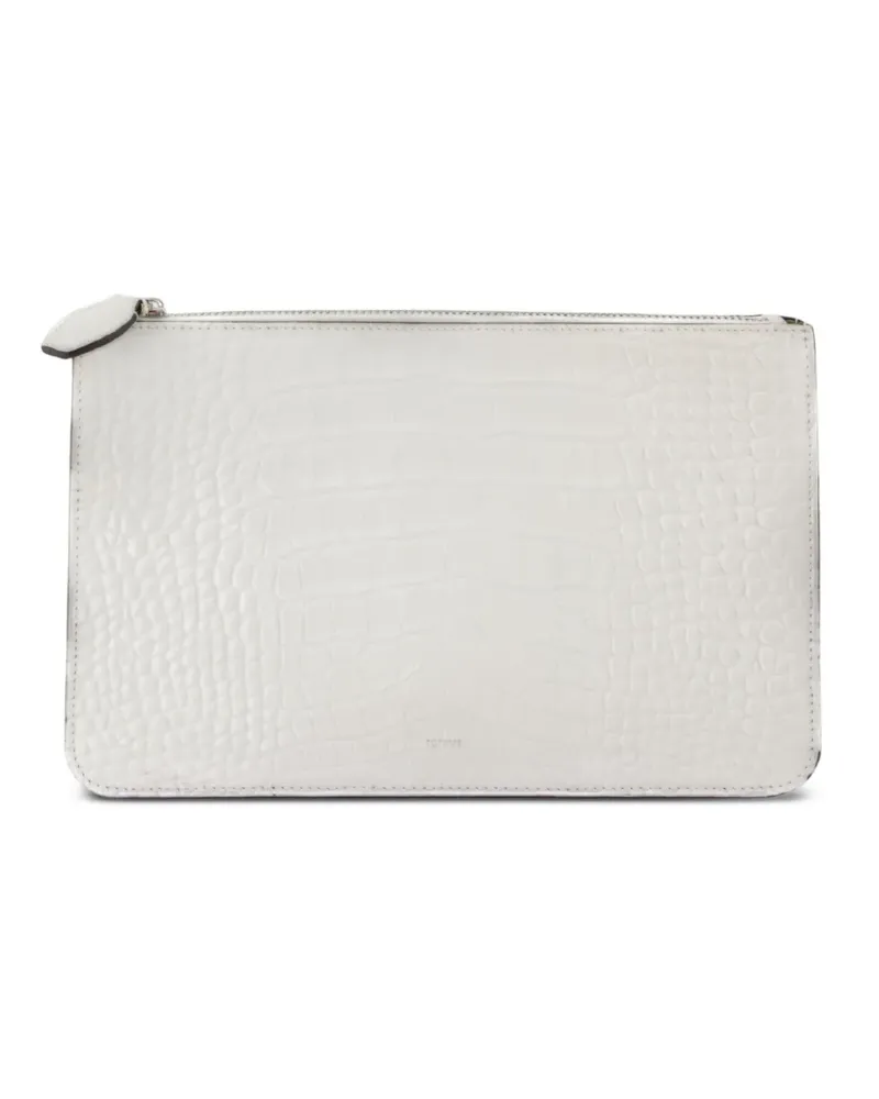 Totême Clutch in Kroko-Optik - Weiß Weiß