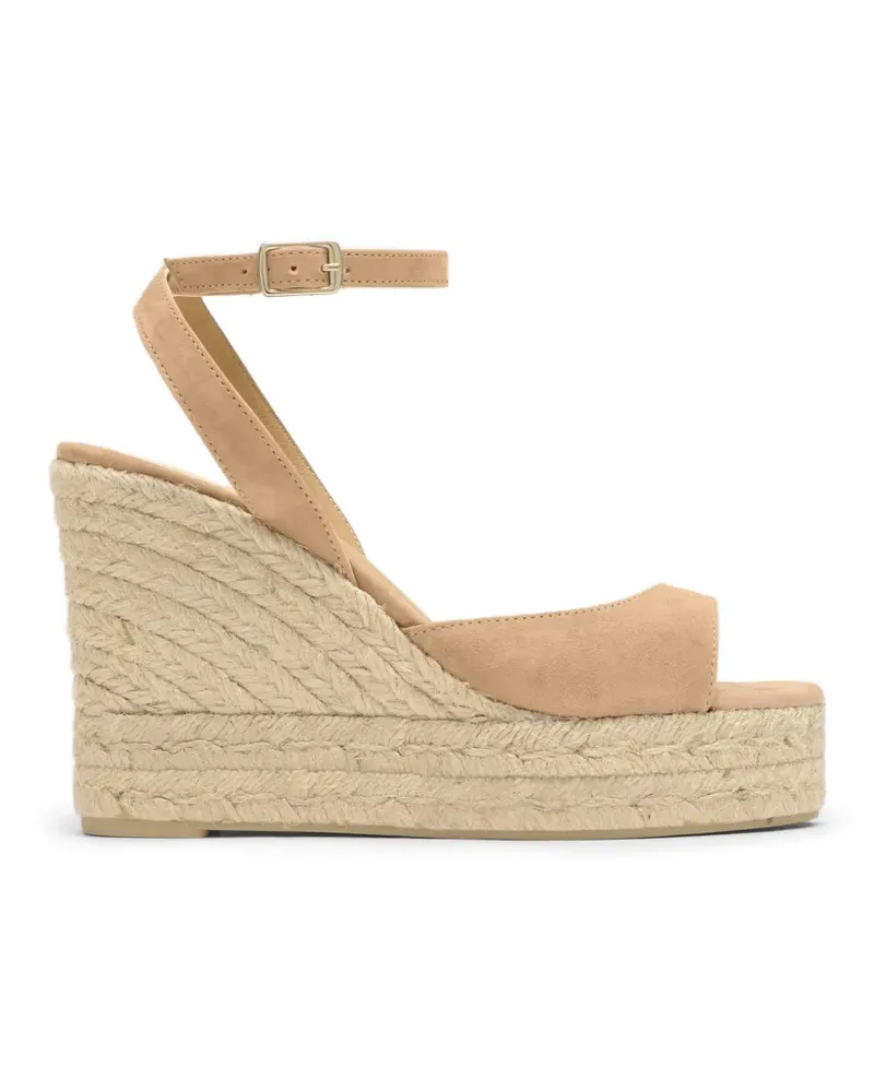 Castañer Blair Wedge-Sandalen aus Wildleder - Nude Nude