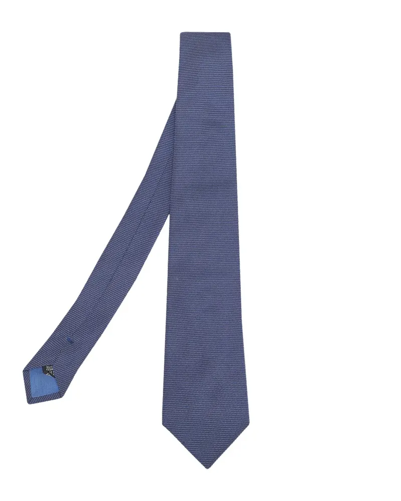 HUGO BOSS Gemusterte Seidenkrawatte - Blau Blau