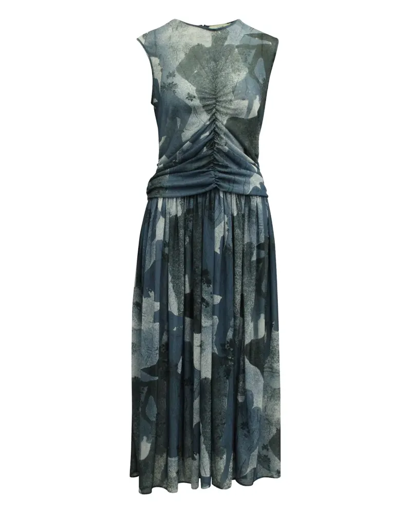 Victoria Beckham ruched-bodice midi dress - Blau Blau