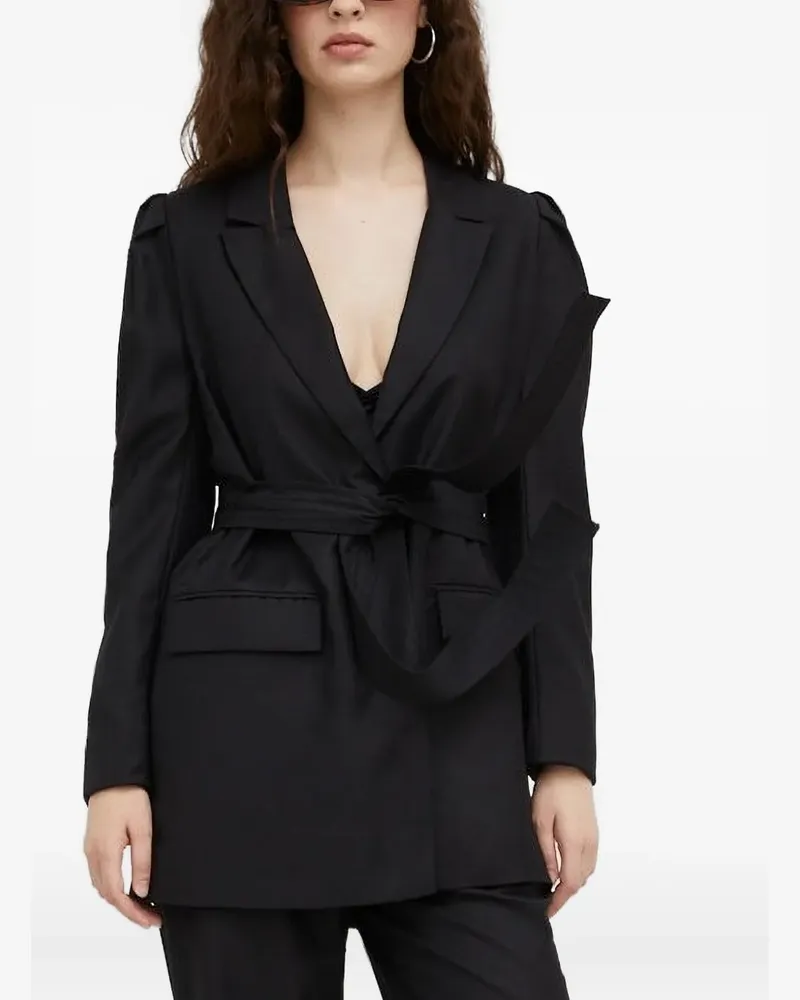 BRUUNS BAZAAR Einreihiger Blazer mit Gürtel - Schwarz Schwarz