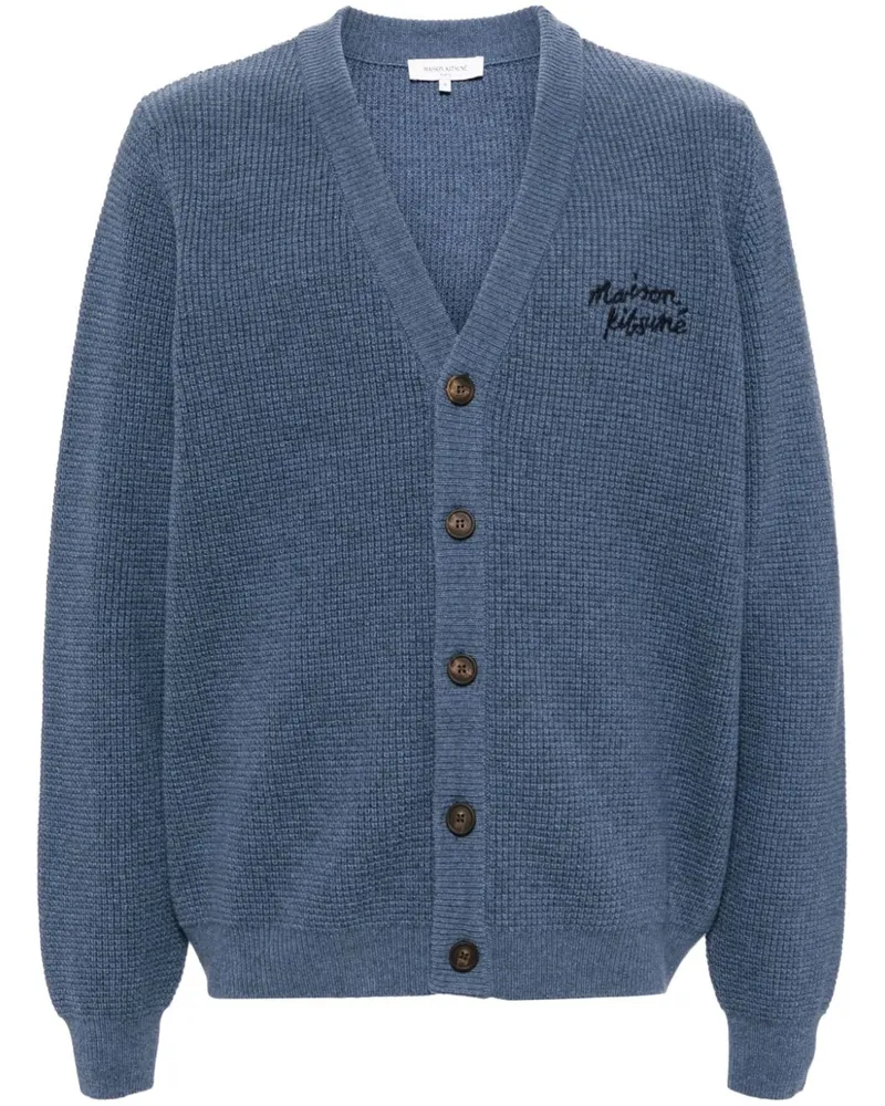 Kitsuné Cardigan mit Handschrift - Blau Blau