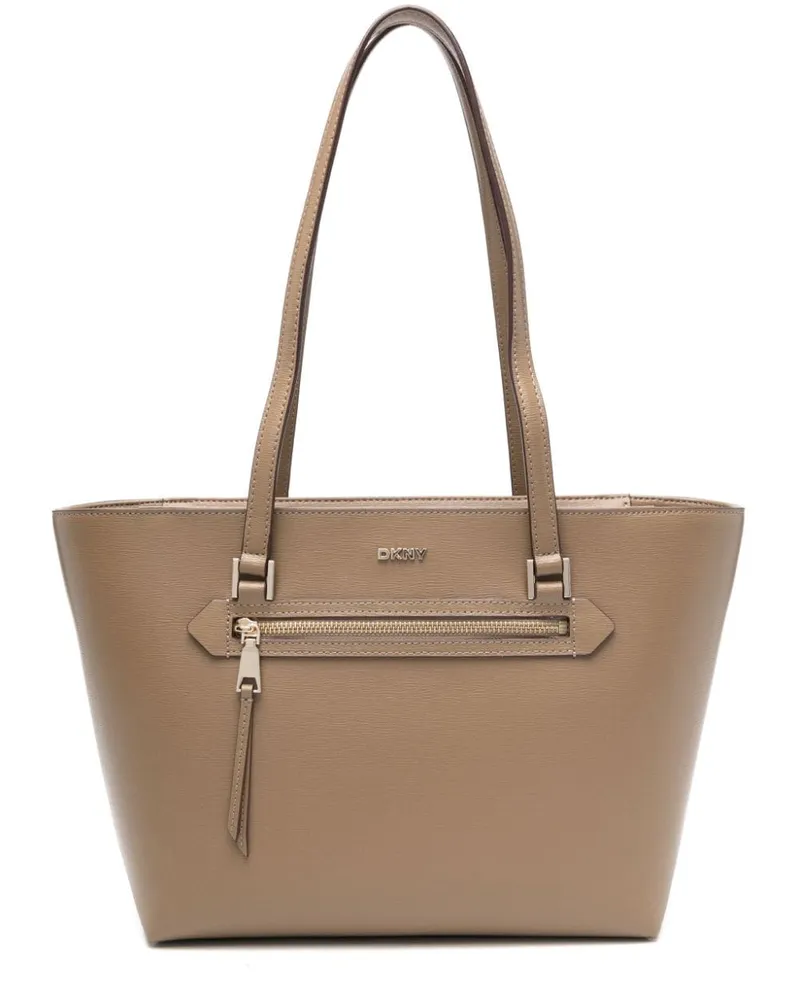 DKNY Handtasche mit Logo-Schriftzug - Nude Nude