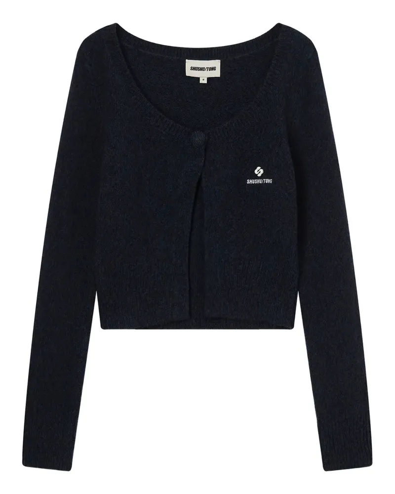 SHUSHU/TONG button logo cardigan - Blau Blau
