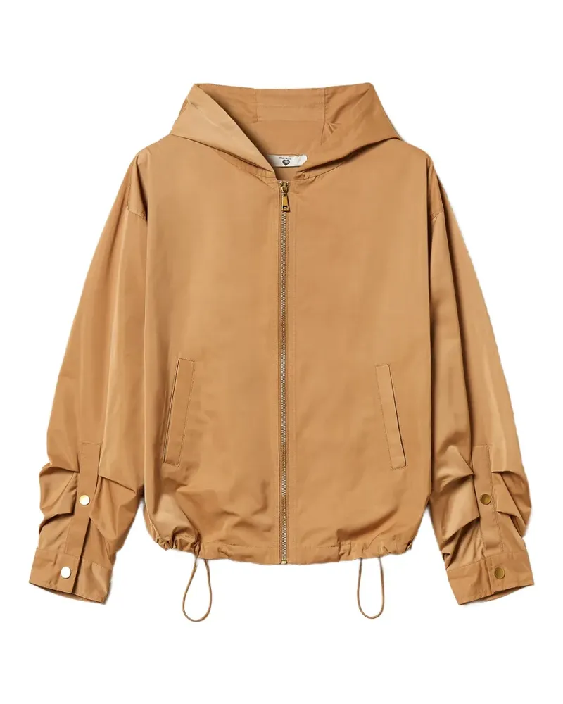 Twin-Set Taft-Jacke mit Faltendetail - Nude Nude