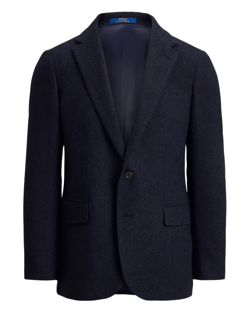 Ralph Lauren herringbone single-breasted blazer - Blau Blau