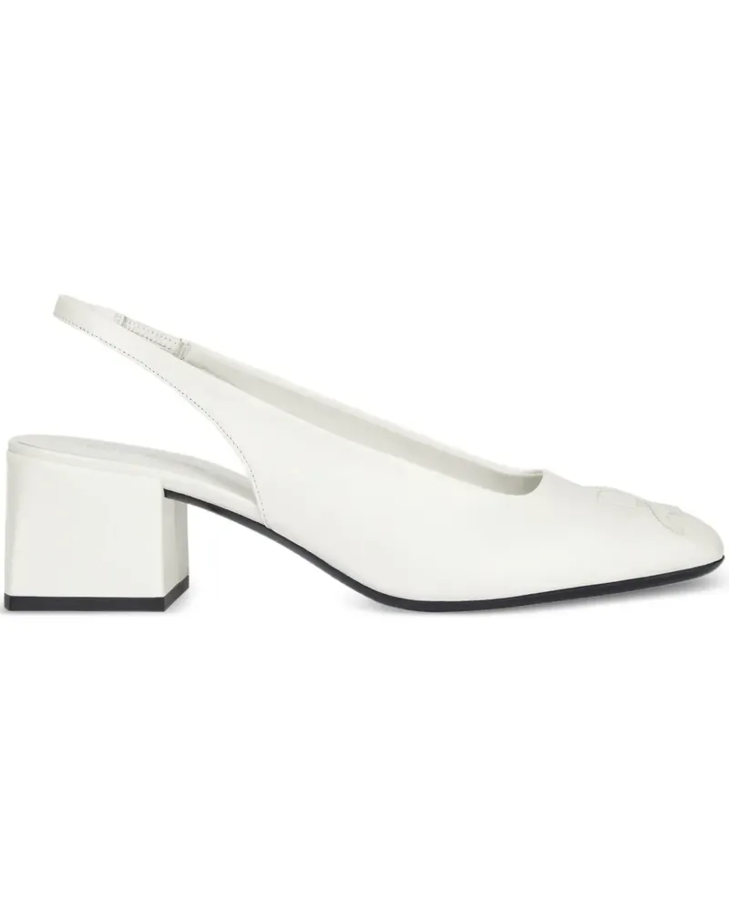 Courrèges Slingback-Pumps mit AC-Logo - Weiß Weiß