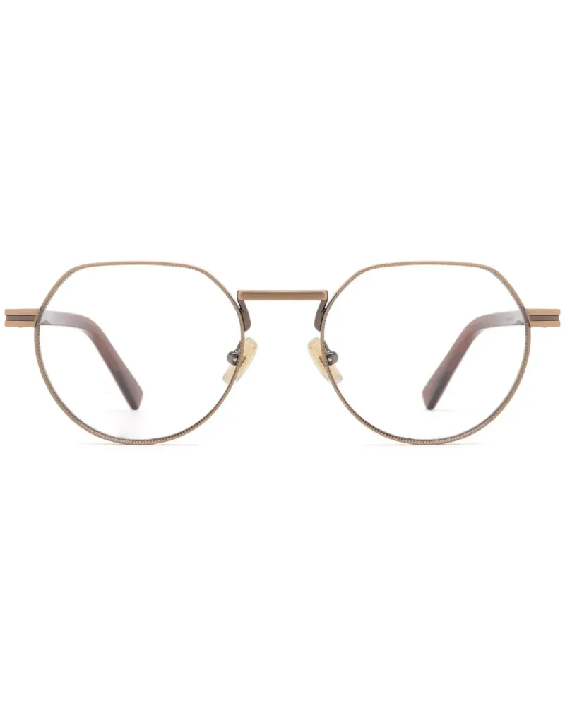 Ermenegildo Zegna Brille mit geometrischem Gestell - Gold Gold