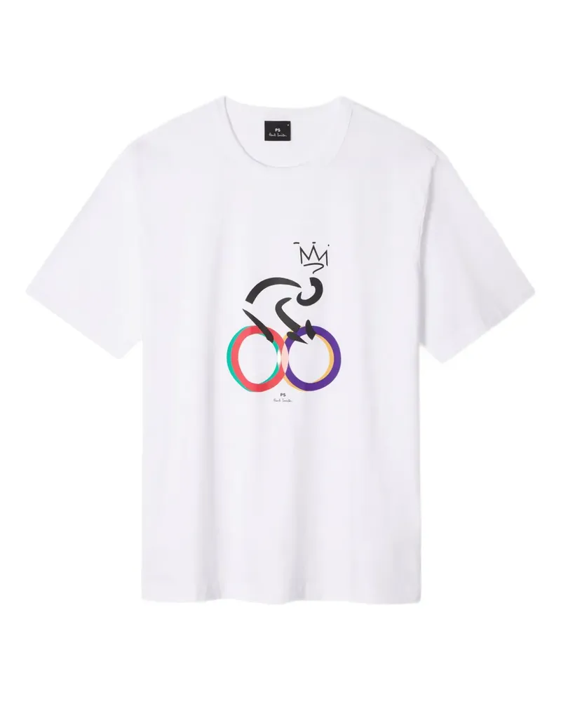 Paul Smith T-Shirt mit Radfahrer-Print - Weiß Weiß