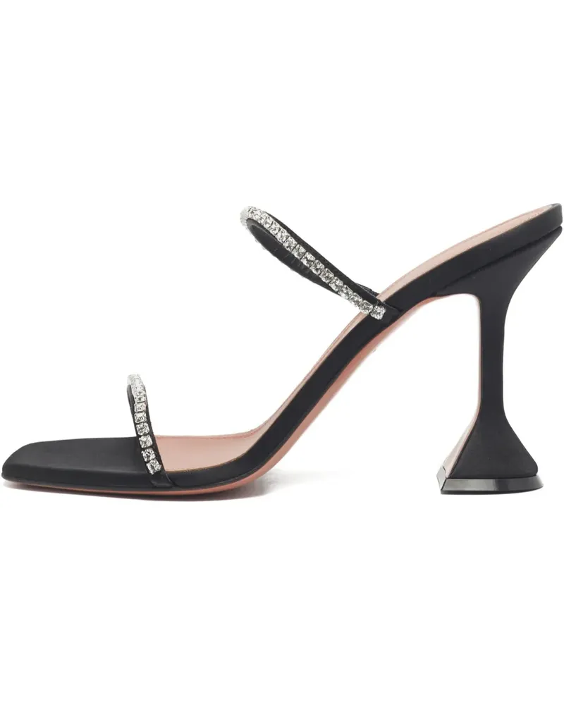 Amina Muaddi Gilda crystal-embellished satin sandals - Schwarz Schwarz