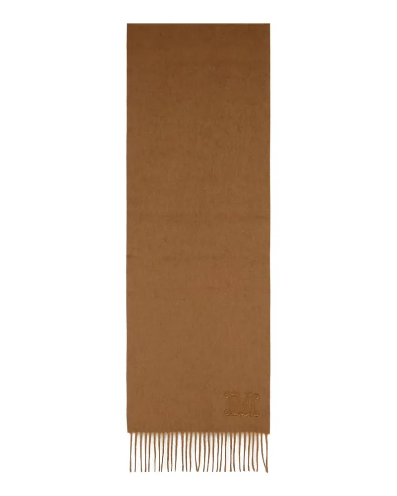 Max Mara Schal mit Monogramm-Stickerei - Braun Braun