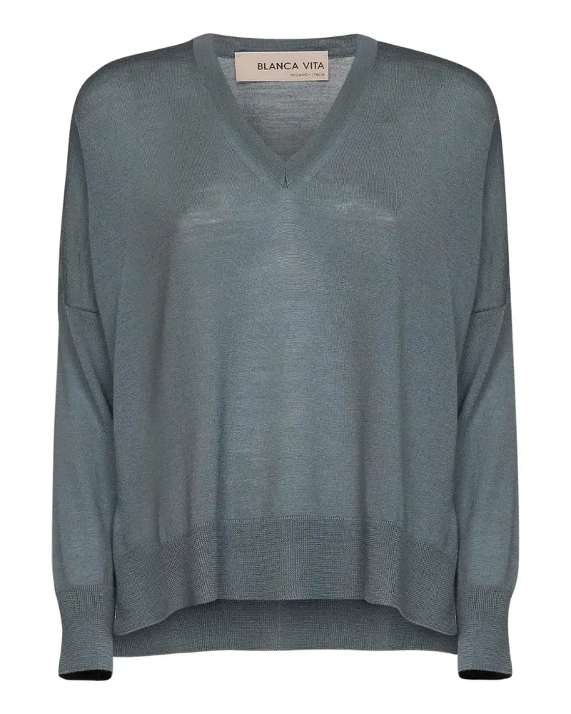 Blanca Pullover mit V-Ausschnitt - Blau Blau