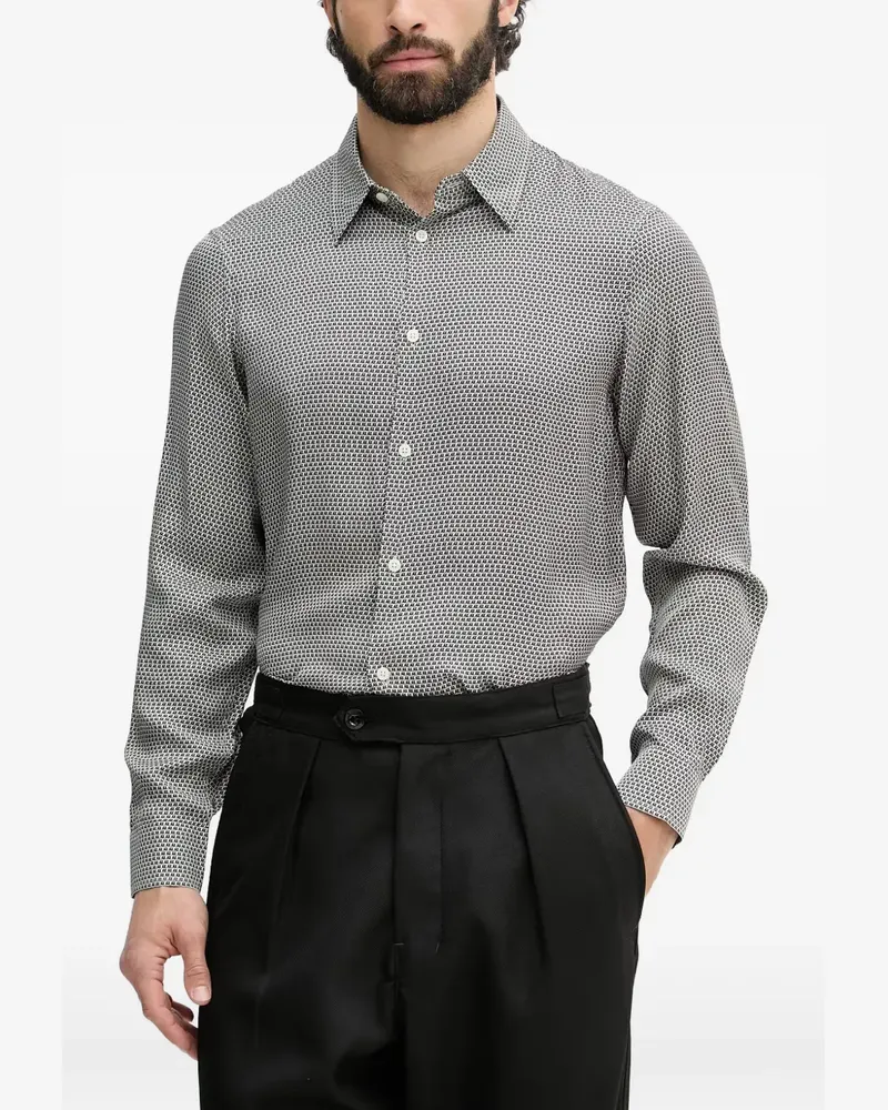 Armani Exchange logo-print long-sleeve shirt - Grau Grau